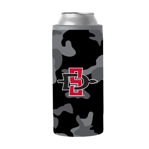 Product Image for San Diego State Black Camo 12oz Slim Can Coolie