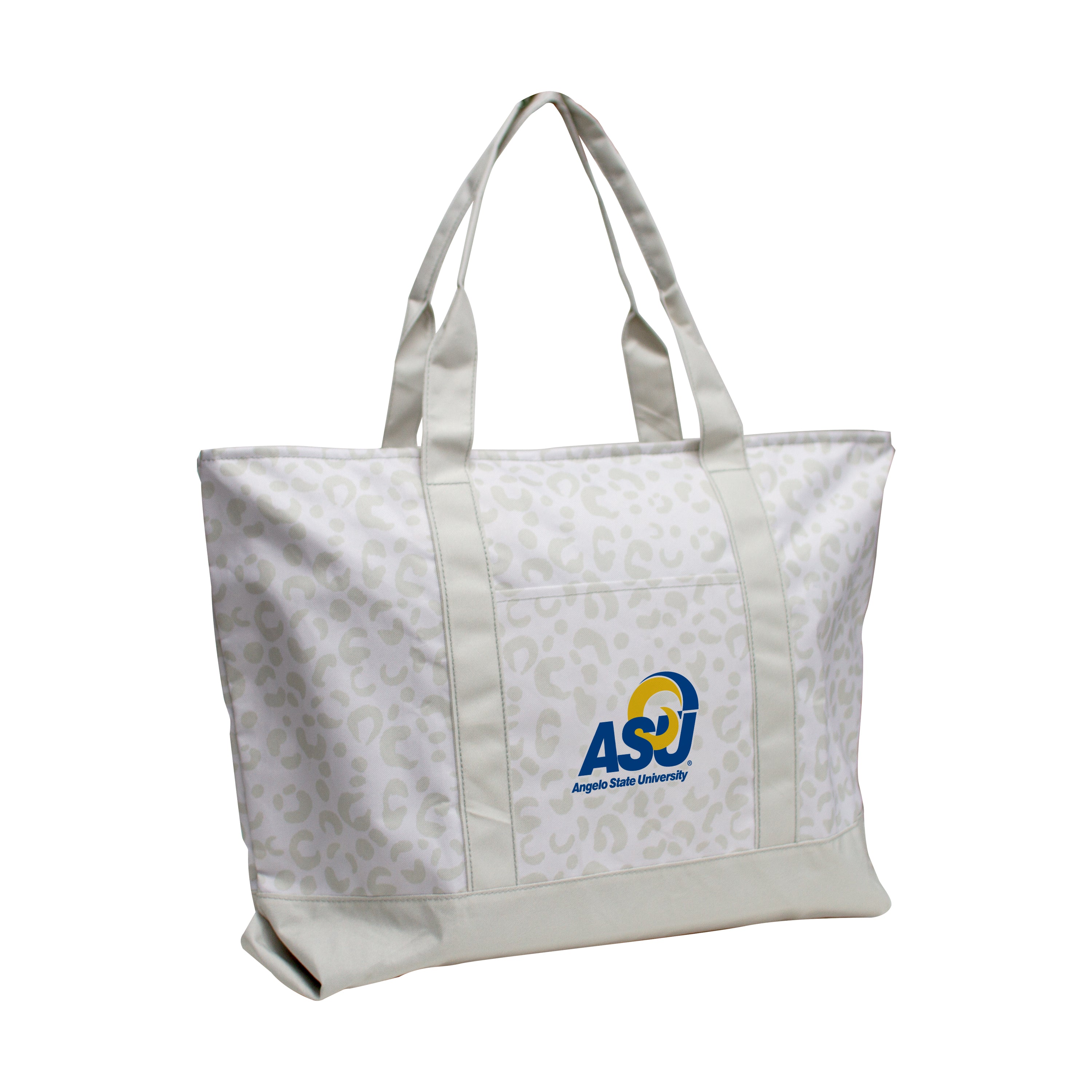Angelo State Leopard Pattern Tote
