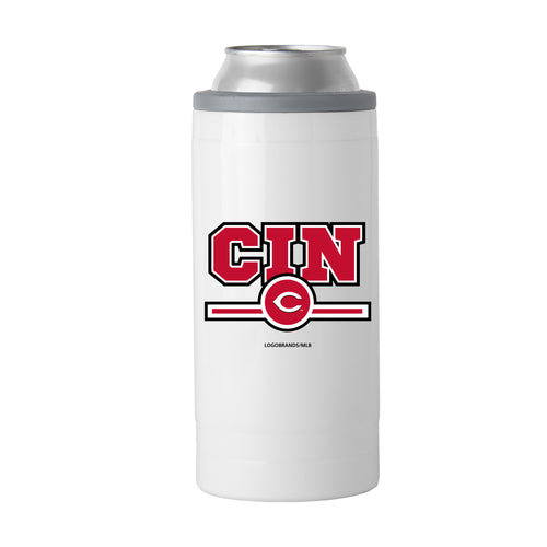 Product Image for Cincinnati Reds Letterman 12 oz Slim Can Coolie