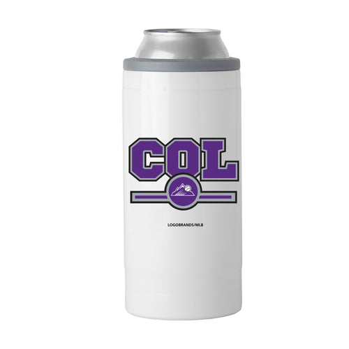 Product Image for Colorado Rockies Letterman 12 oz Slim Can Coolie