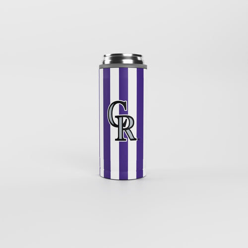 Product Image for Colorado Rockies 12oz Striped Powdercoat SlimCan Coolie