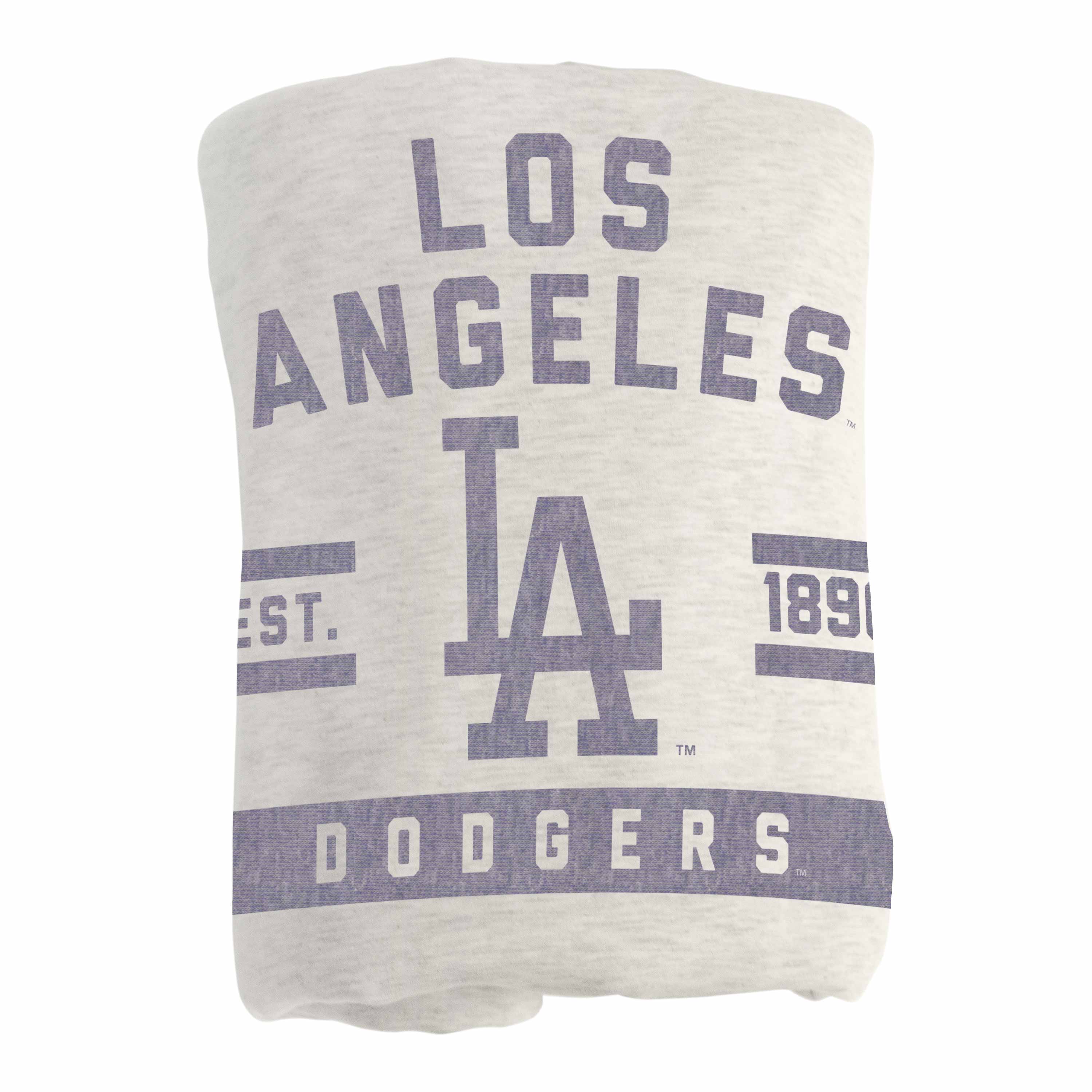 Los Angeles Dodgers Oatmeal Sweatshirt Blanket - Logo Brands