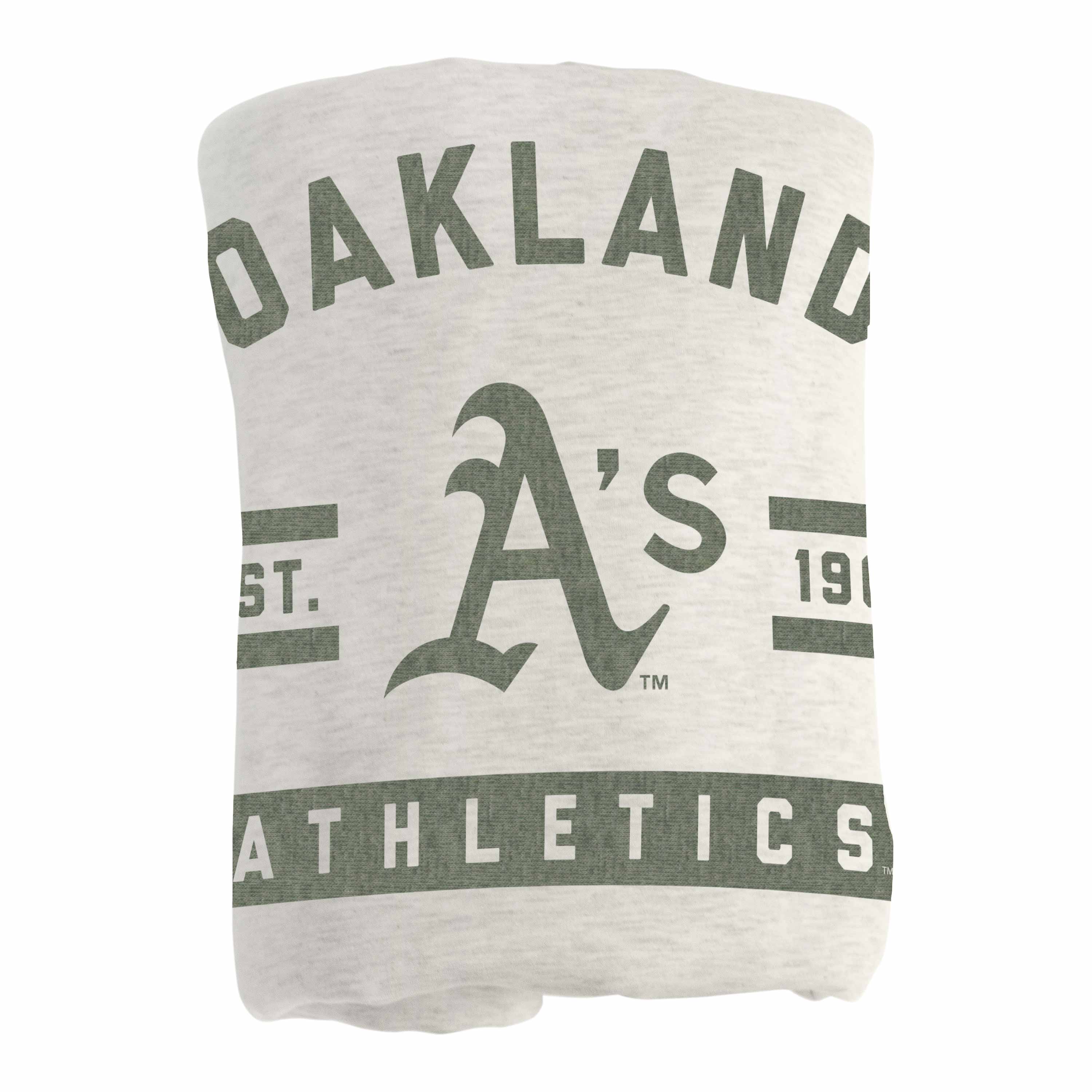 Oakland Athletics Oatmeal Sweatshirt Blanket - Logo Brands