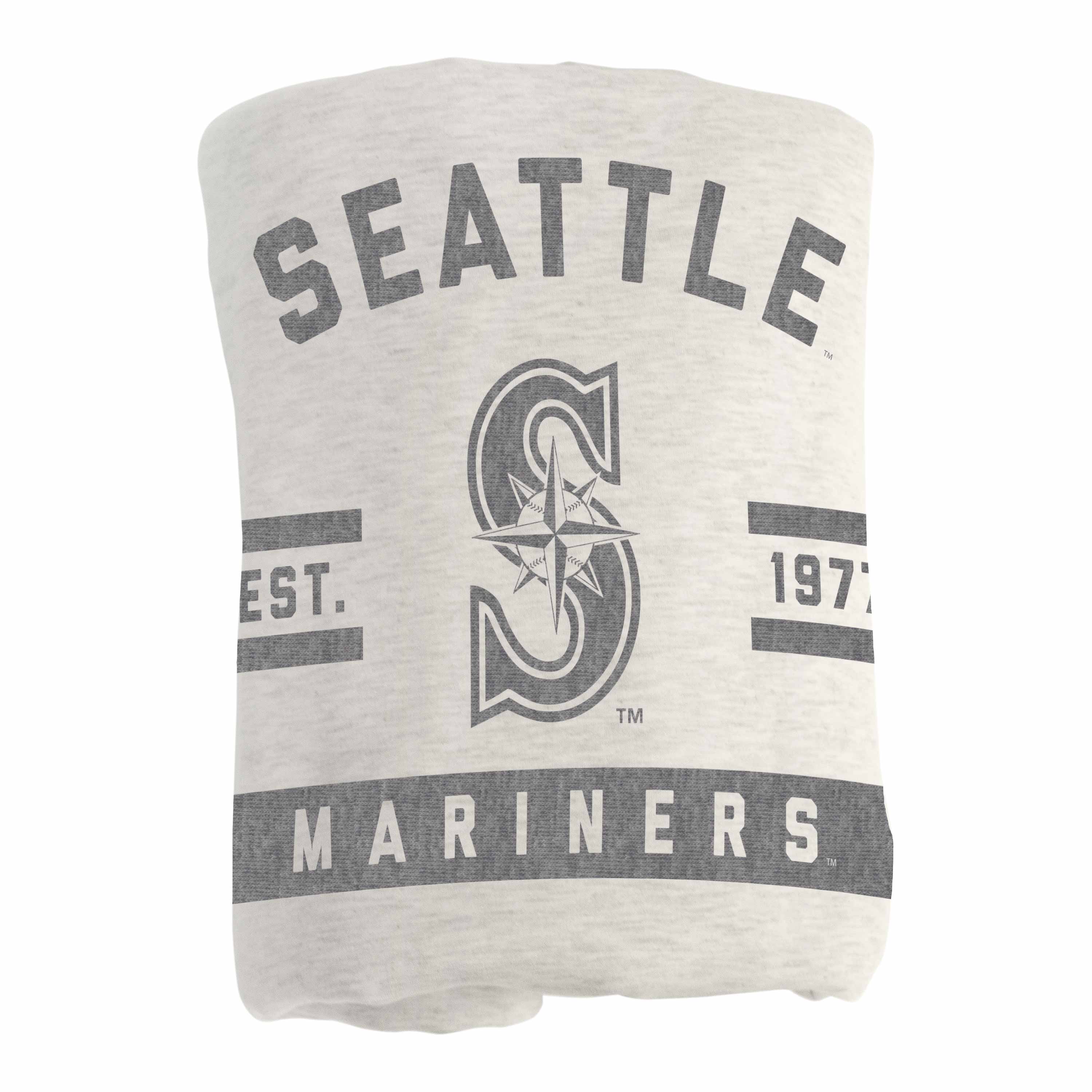 Seattle Mariners Oatmeal Sweatshirt Blanket - Logo Brands