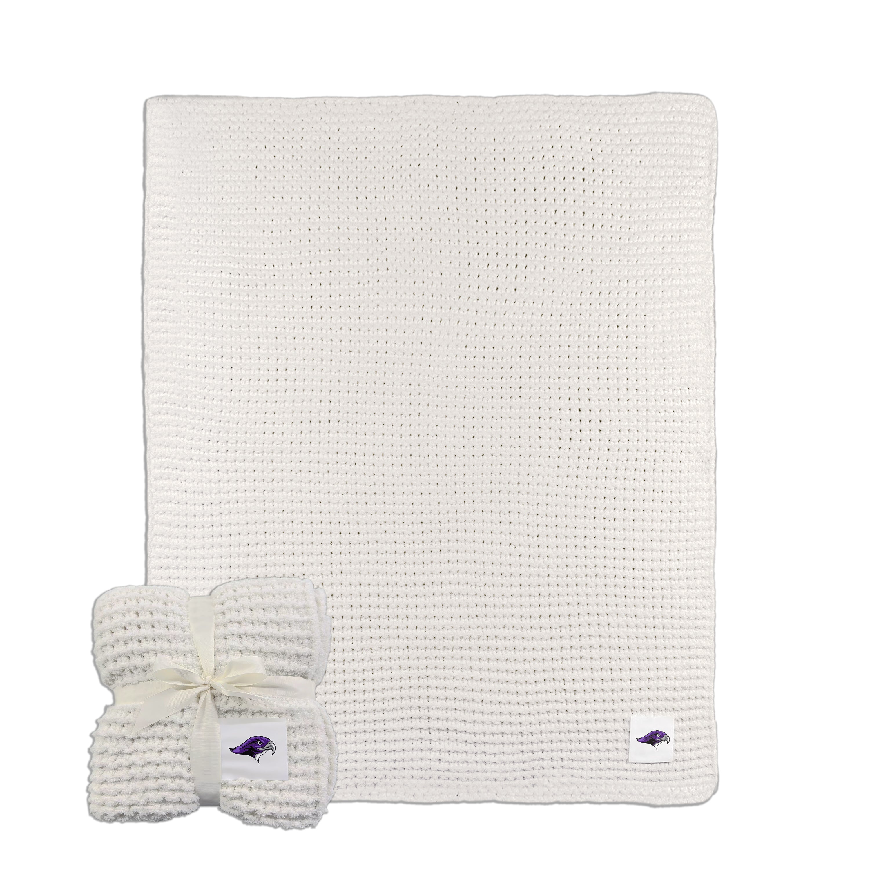 Stonehill College Cable Knit Throw 50x60