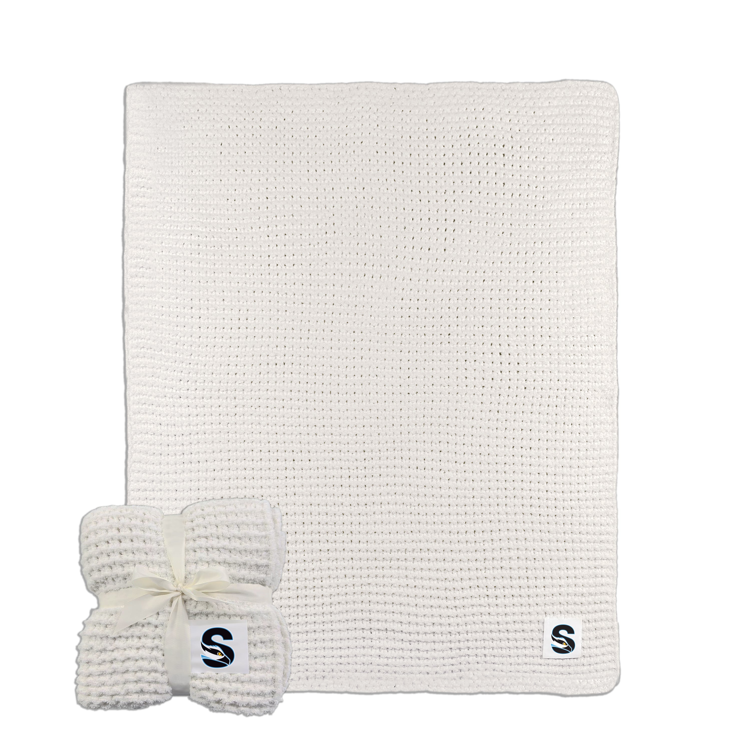 Stockton College Cable Knit Throw 50x60