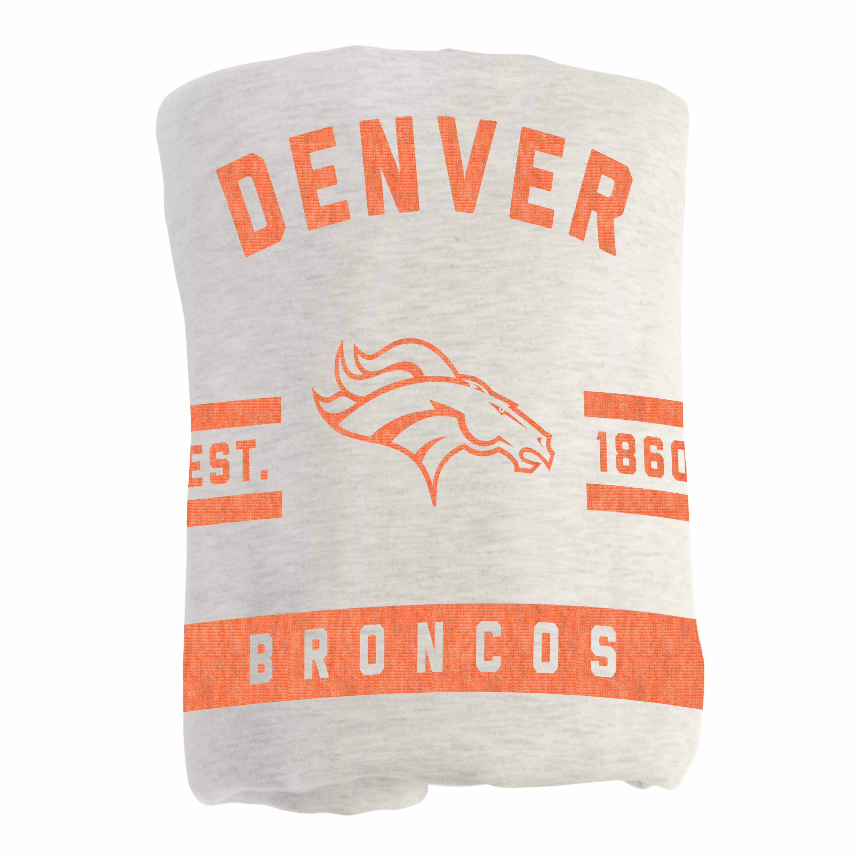 Denver Broncos Oatmeal Sweatshirt Blanket - Logo Brands