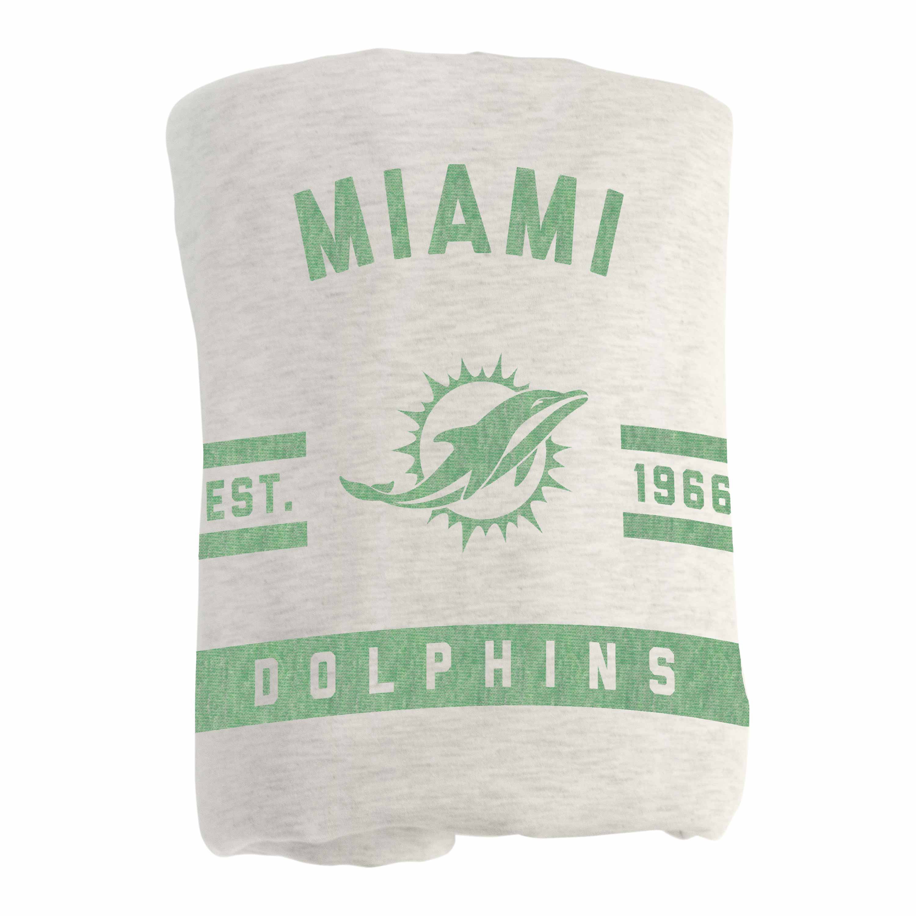 Miami Dolphins Oatmeal Sweatshirt Blanket - Logo Brands