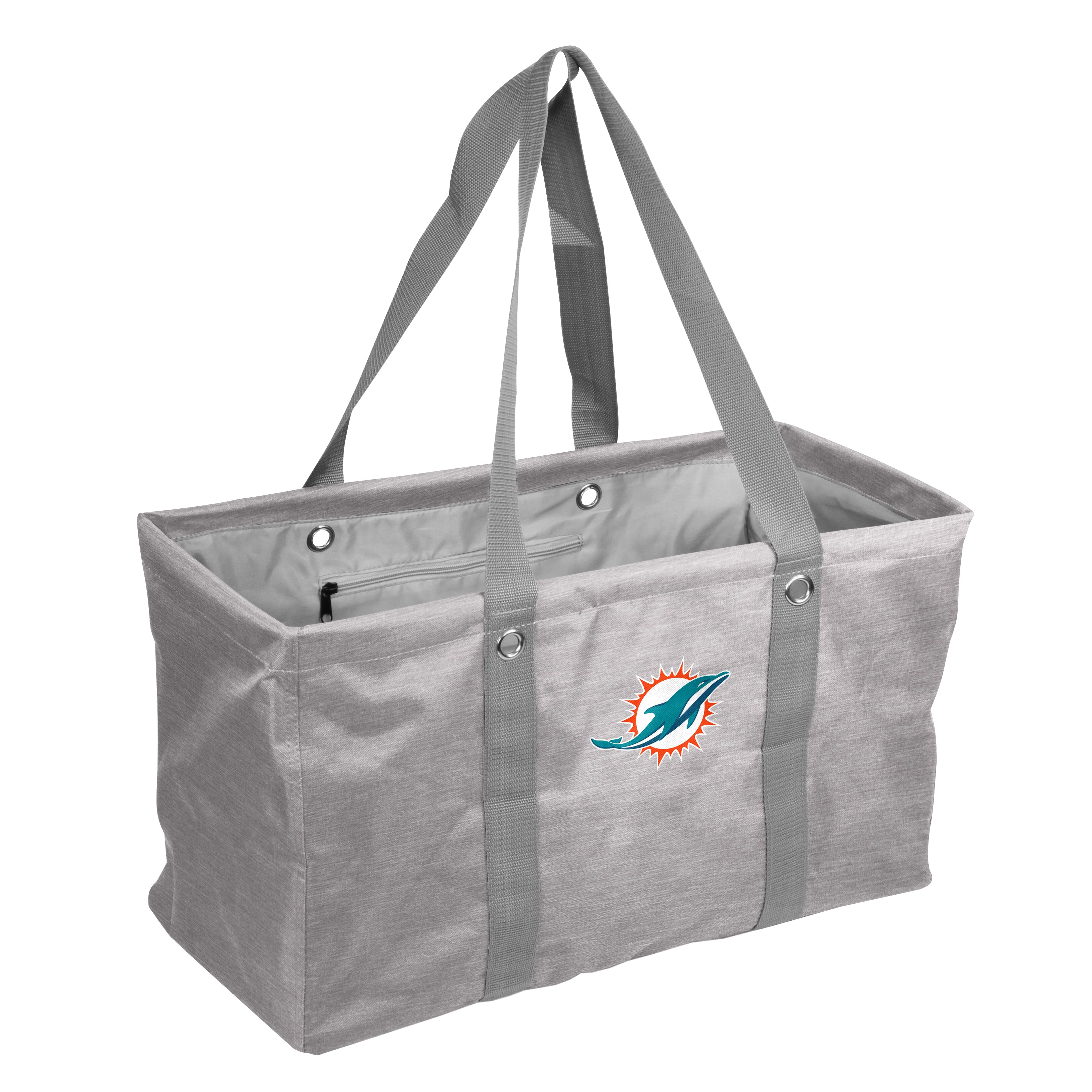Miami Dolphins Gray Crosshatch Picnic Caddy