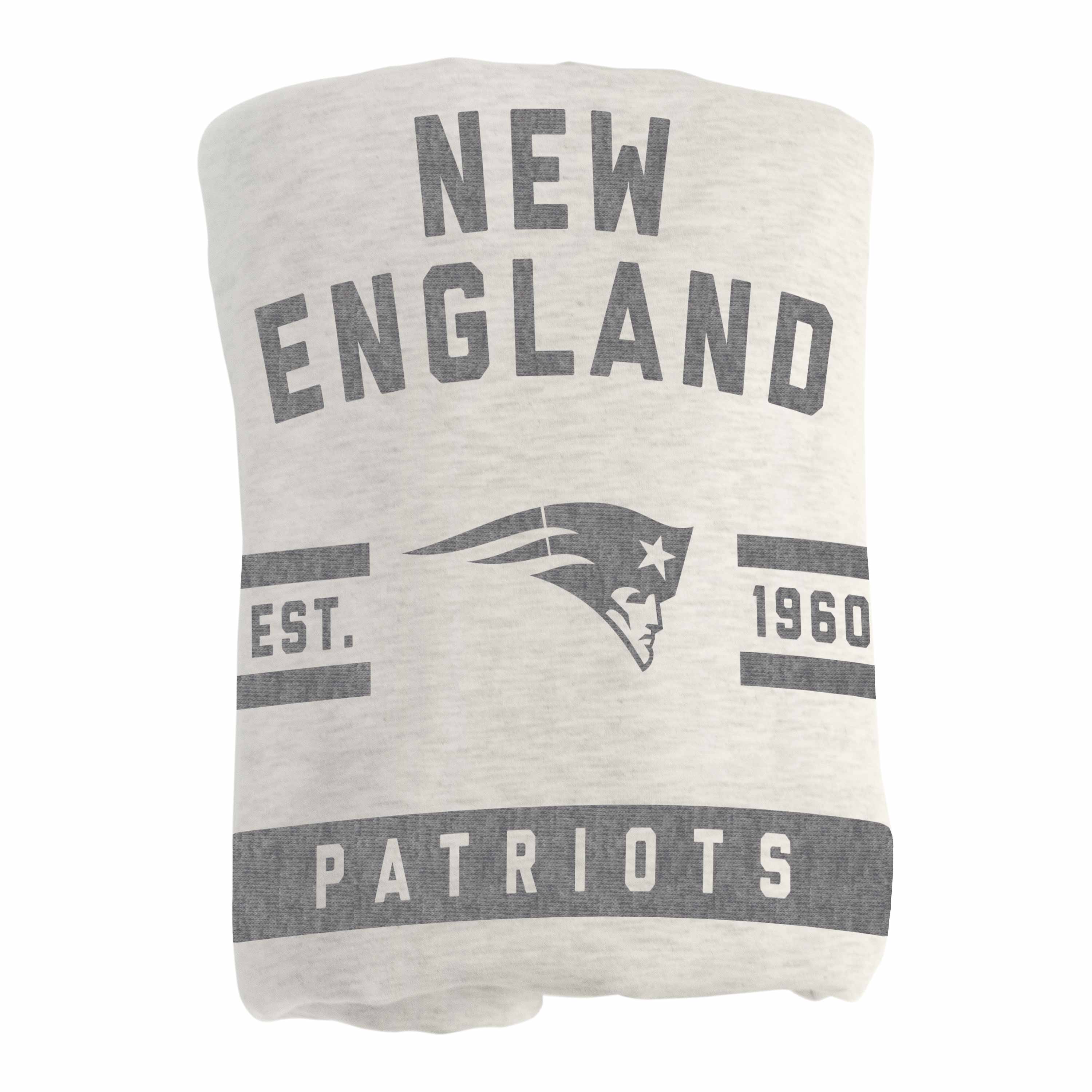 New England Patriots Oatmeal Sweatshirt Blanket - Logo Brands