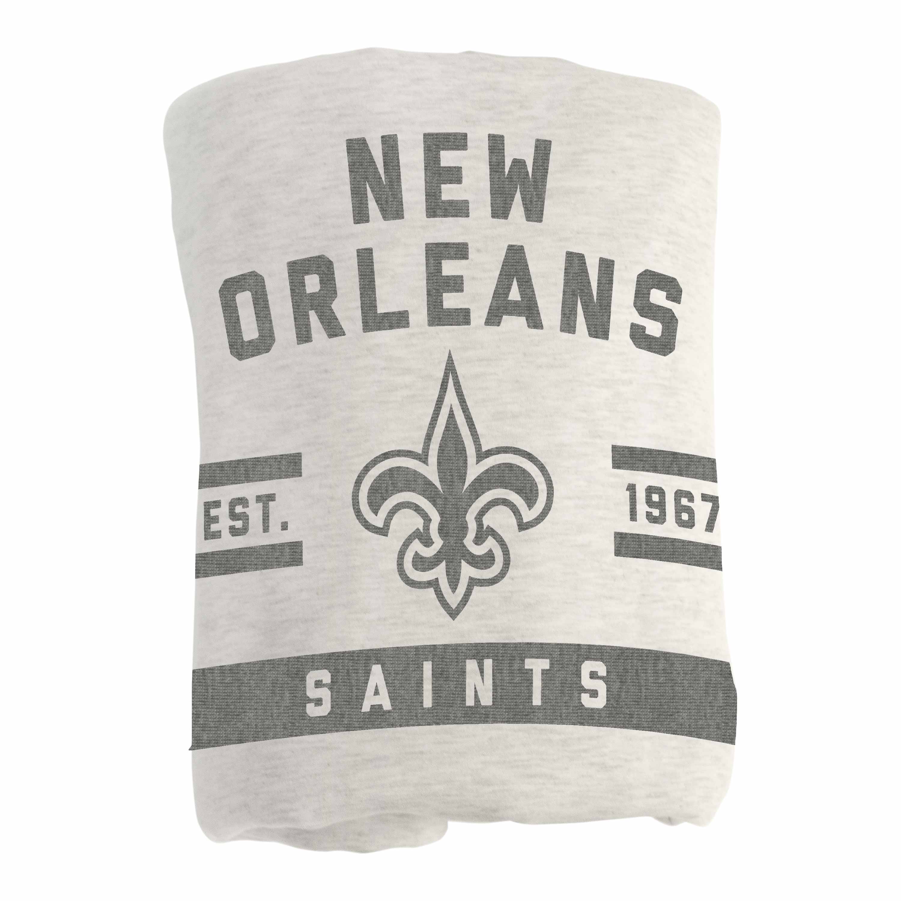 New Orleans Saints Oatmeal Sweatshirt Blanket - Logo Brands