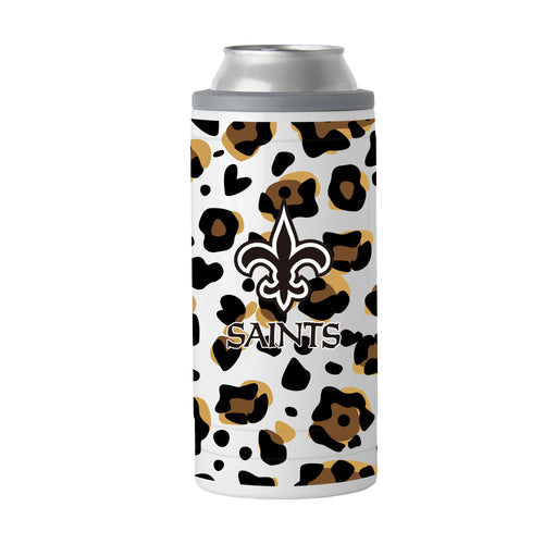 Product Image for New Orleans Saints 12oz Neutral Leopard Slim Can Coolie