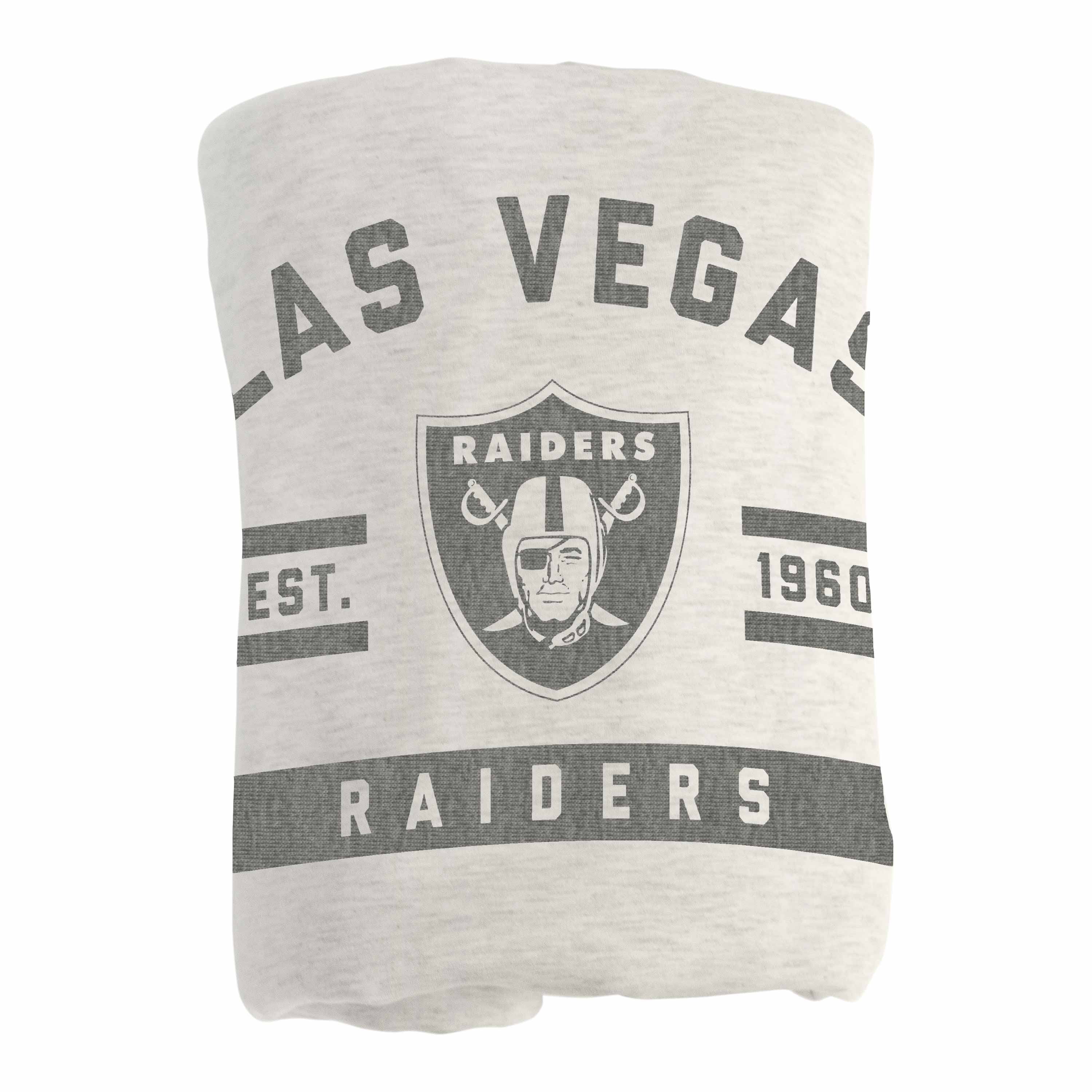 Las Vegas Raiders Oatmeal Sweatshirt Blanket - Logo Brands