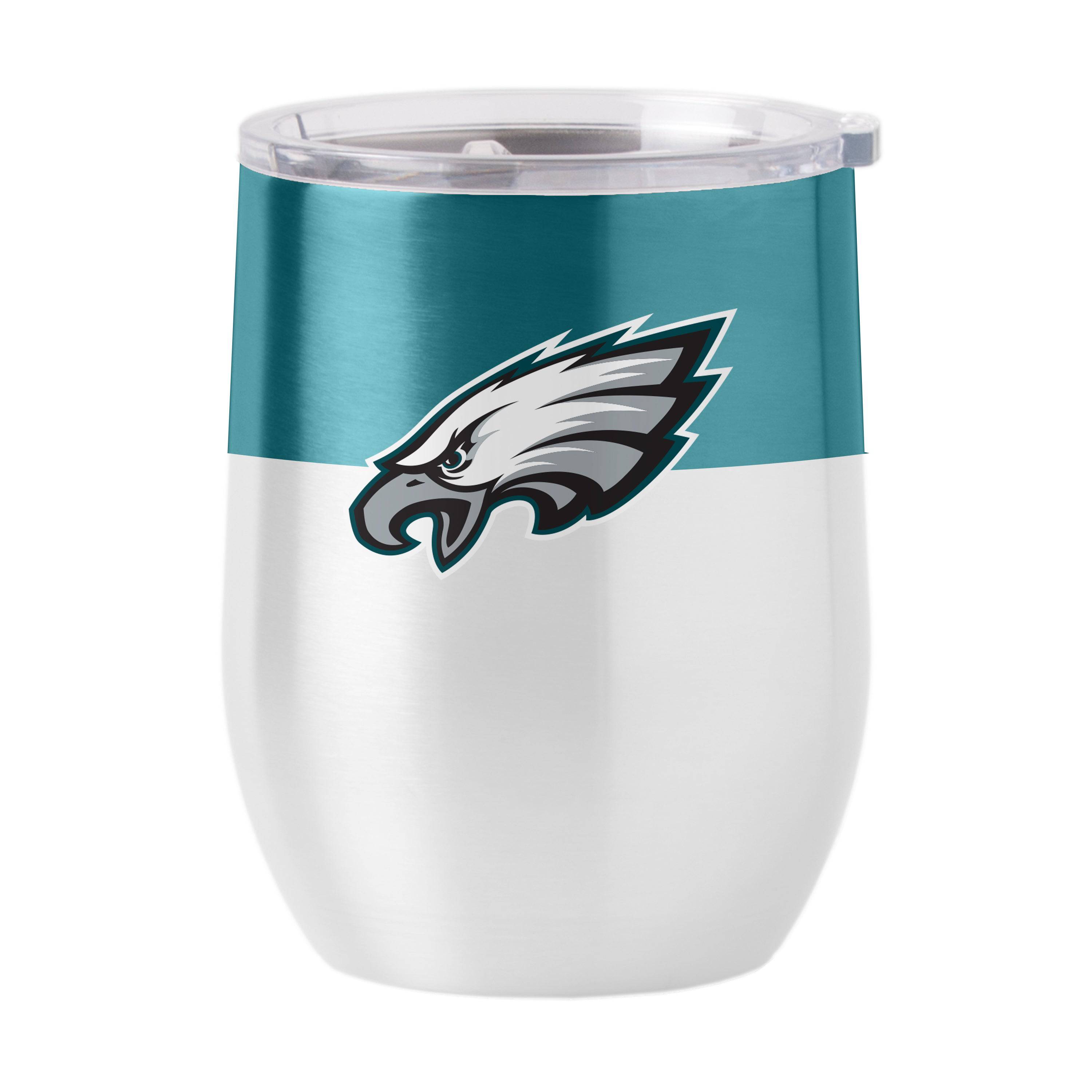 Philadelphia Eagles Colorblock 16oz Stainless Curved Beverage - Logo Brands