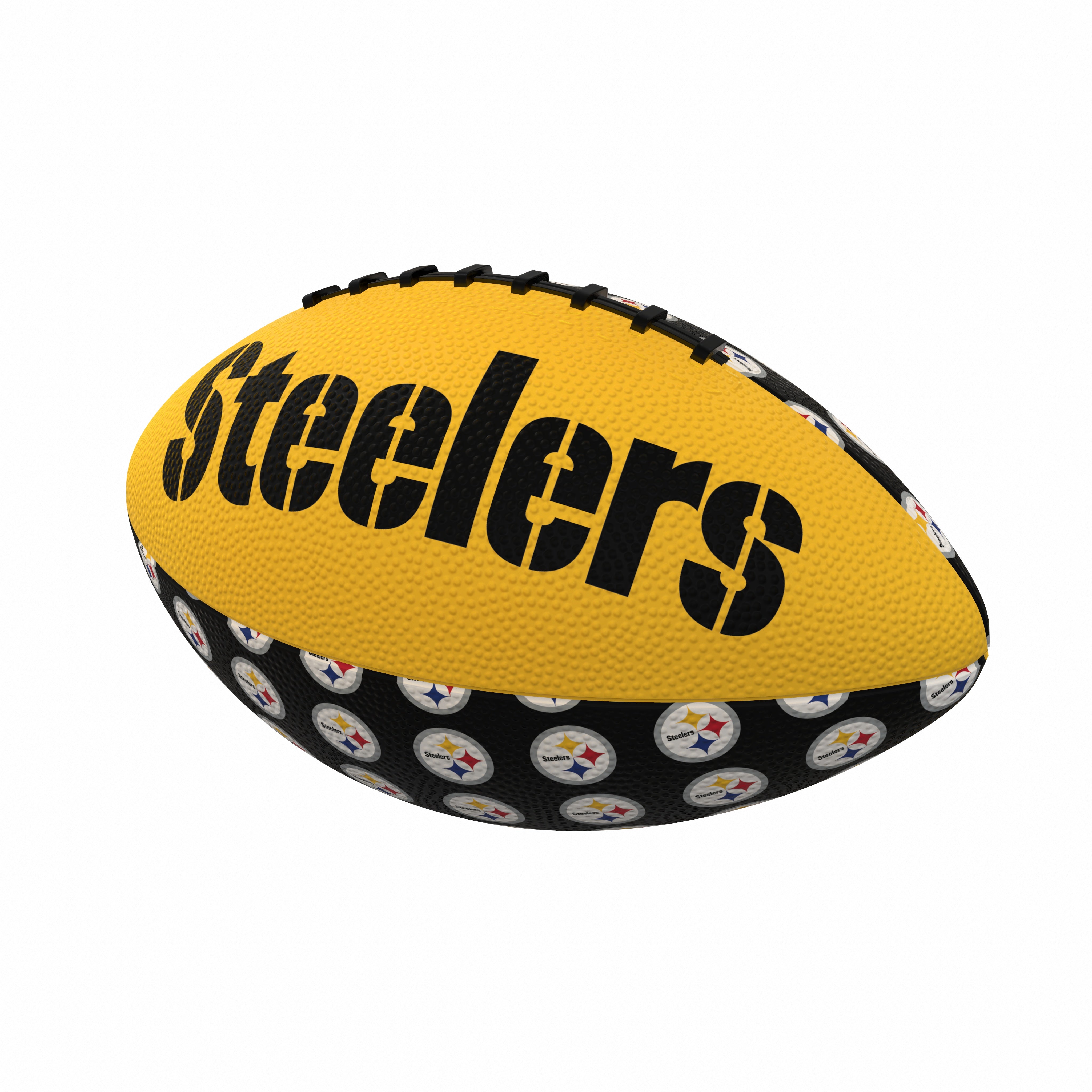 Pittsburgh Steelers Repeating Mini-Size Rubber Football - Logo Brands