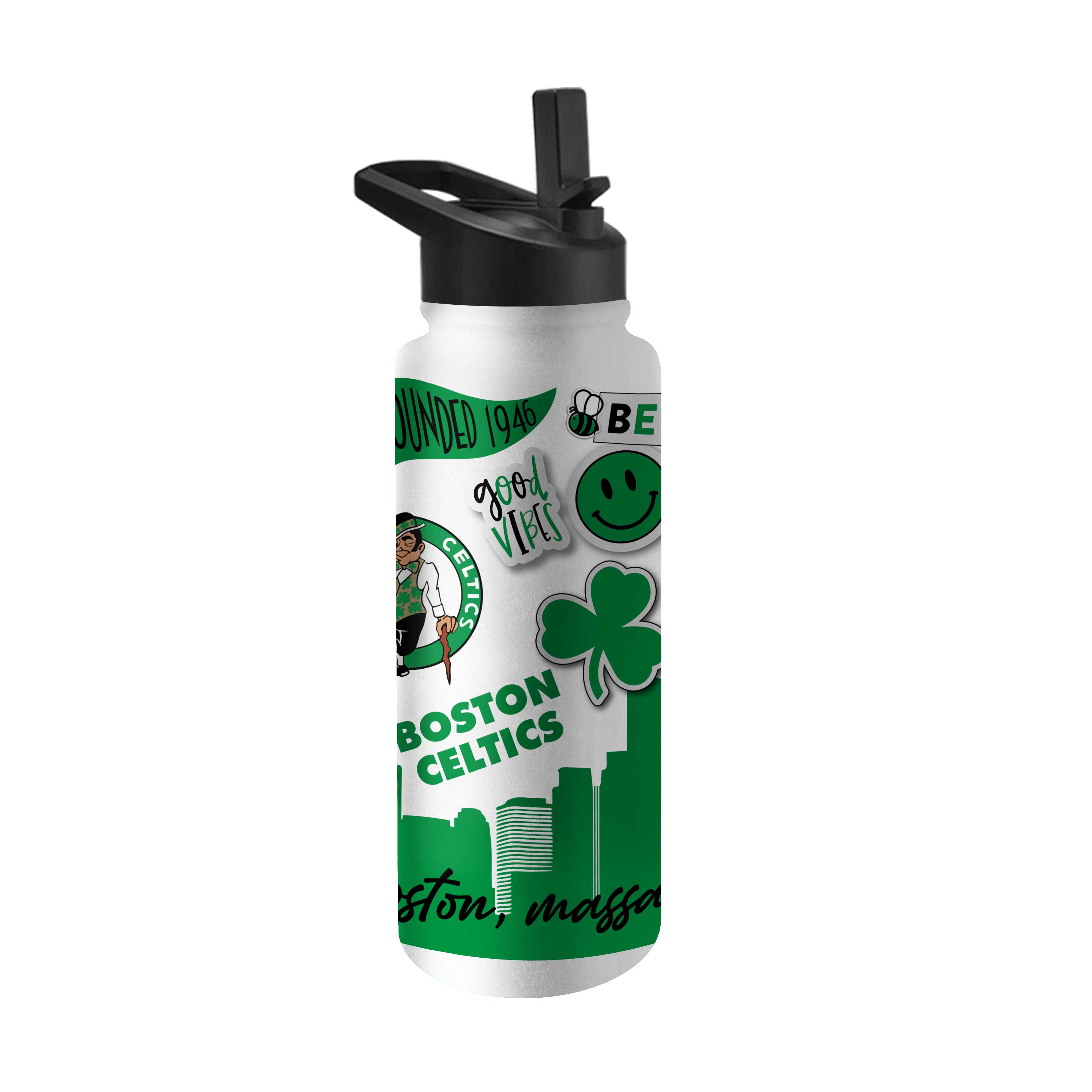 Boston Celtics 34oz Native Quencher Bottle - Logo Brands