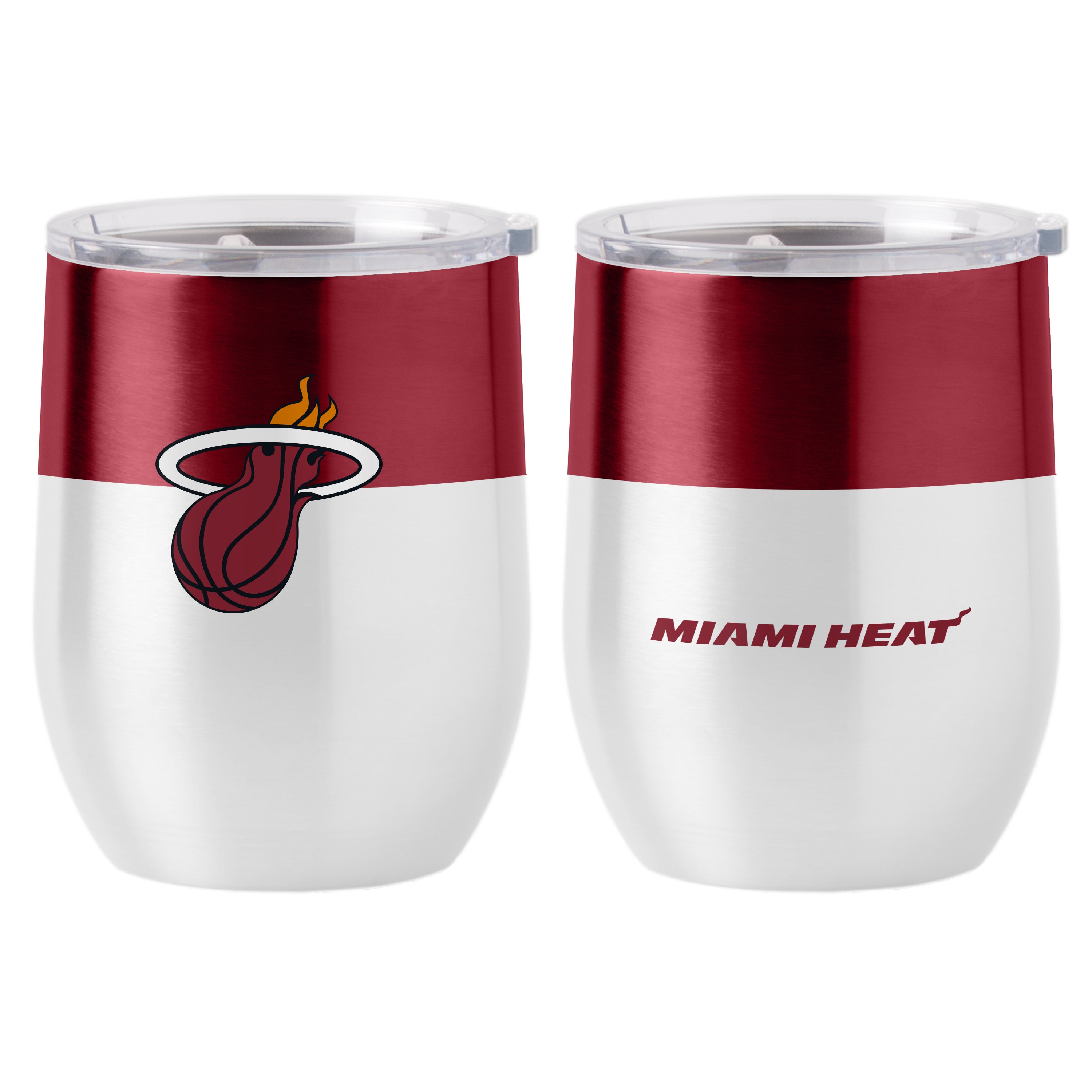 Miami Heat Color Block 16 oz Stainless Curved Beverage
