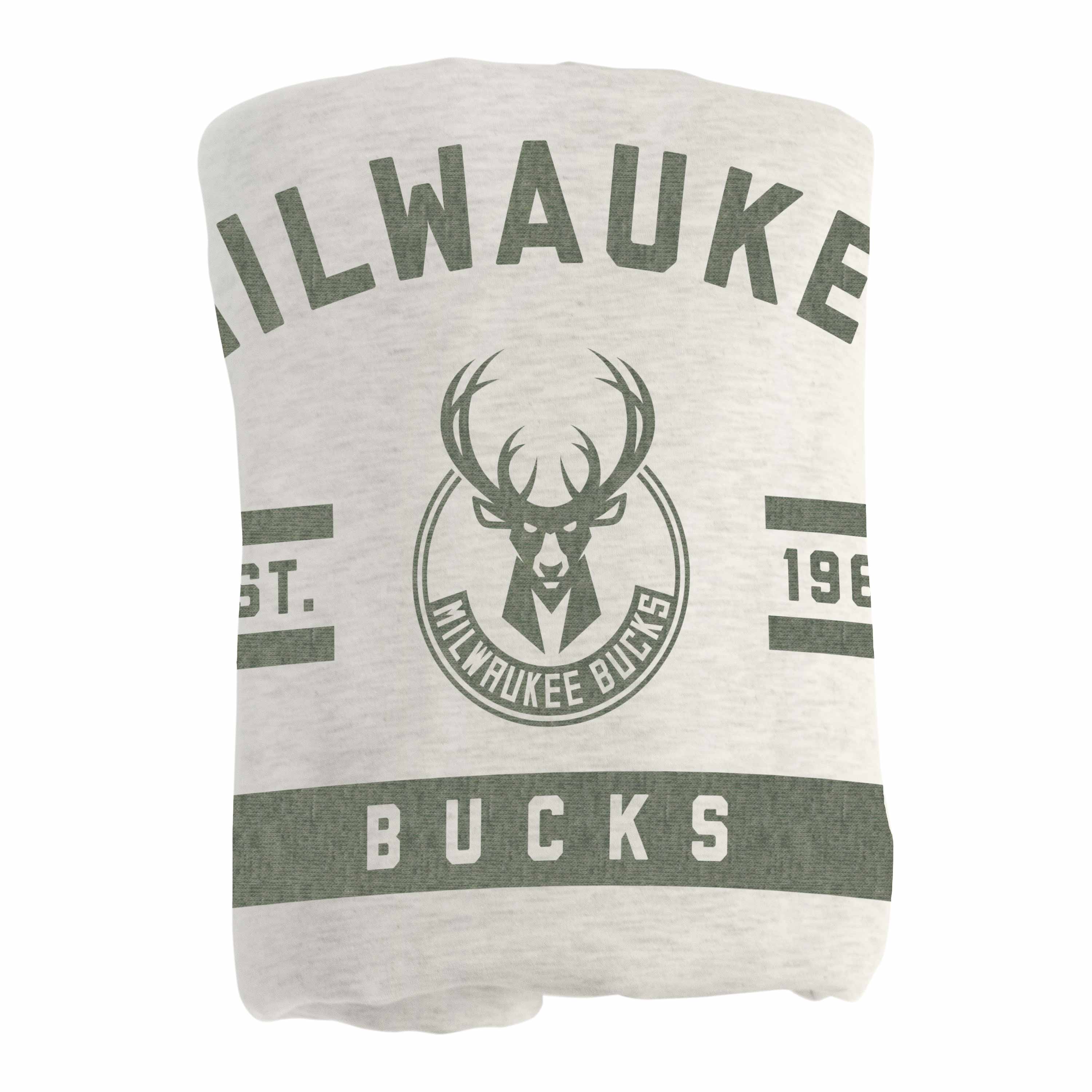 Milwaukee Bucks Oatmeal Sweatshirt Blanket - Logo Brands