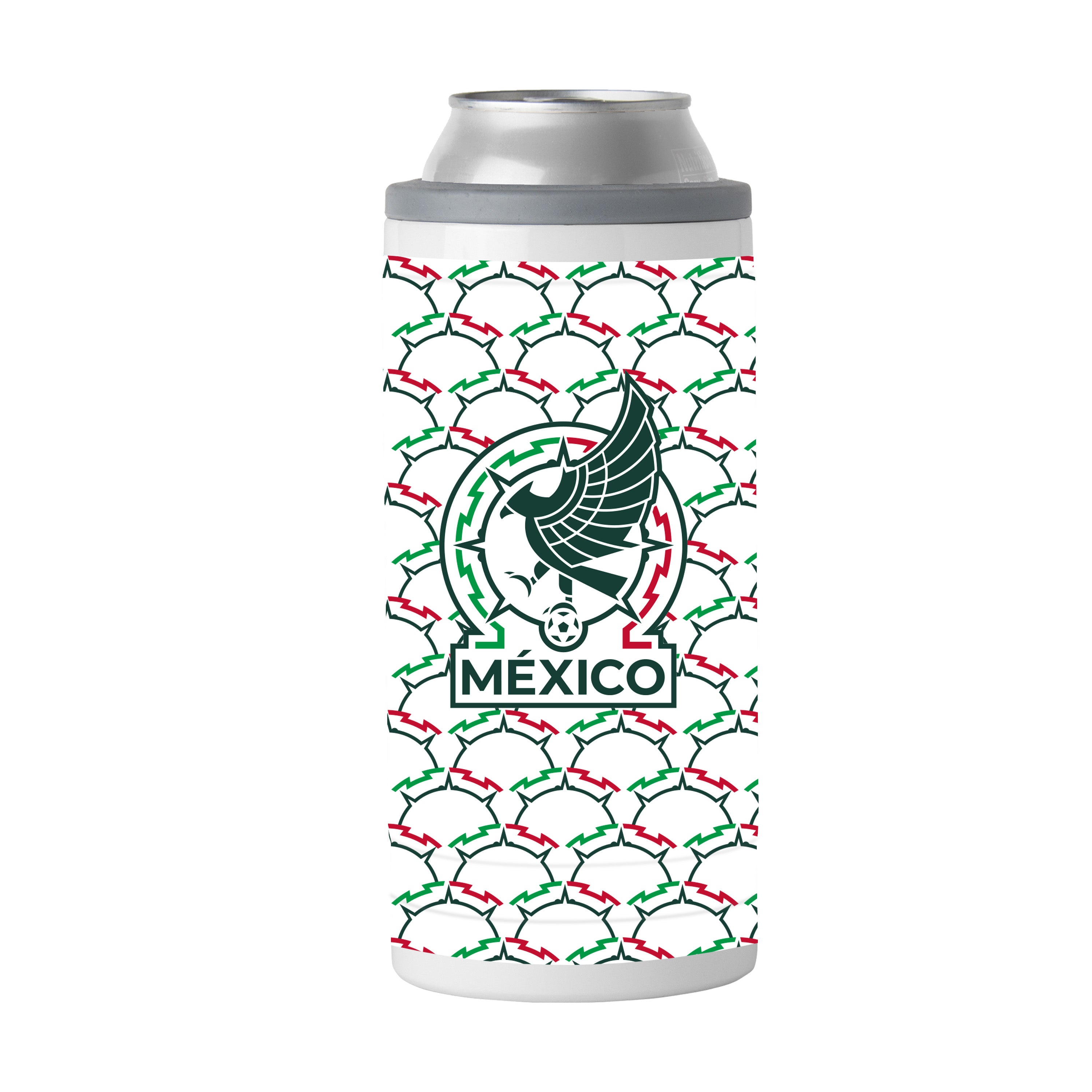 Mexico Mens Soccer Team 12oz Slim Can Coolie