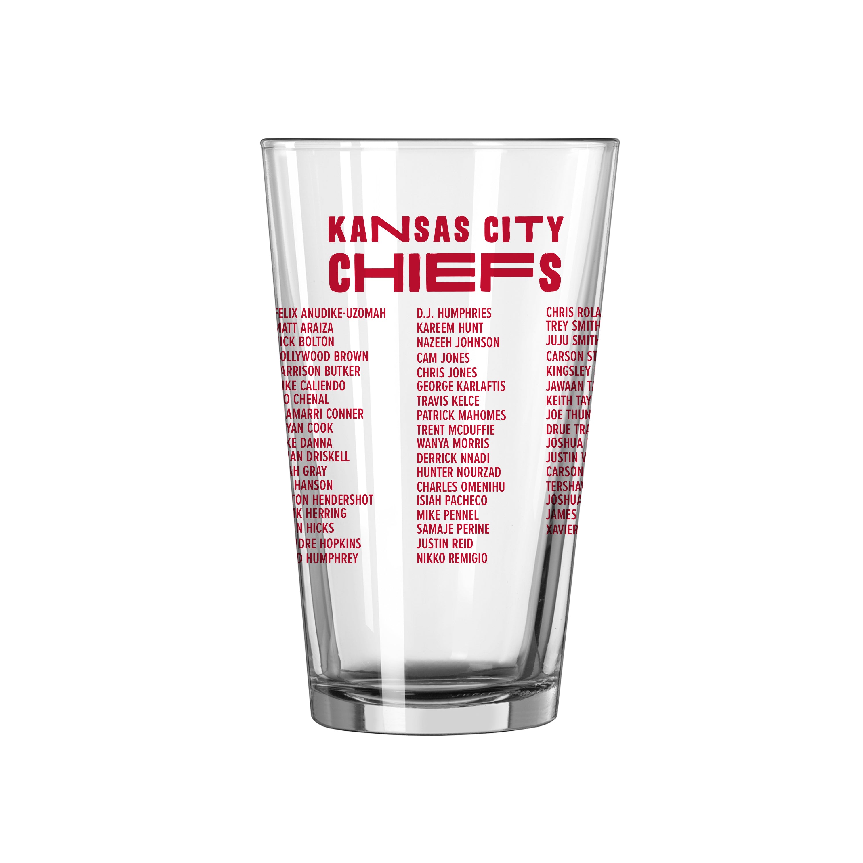 Kansas City Chiefs Conference Champs 16oz Roster Pint Glass