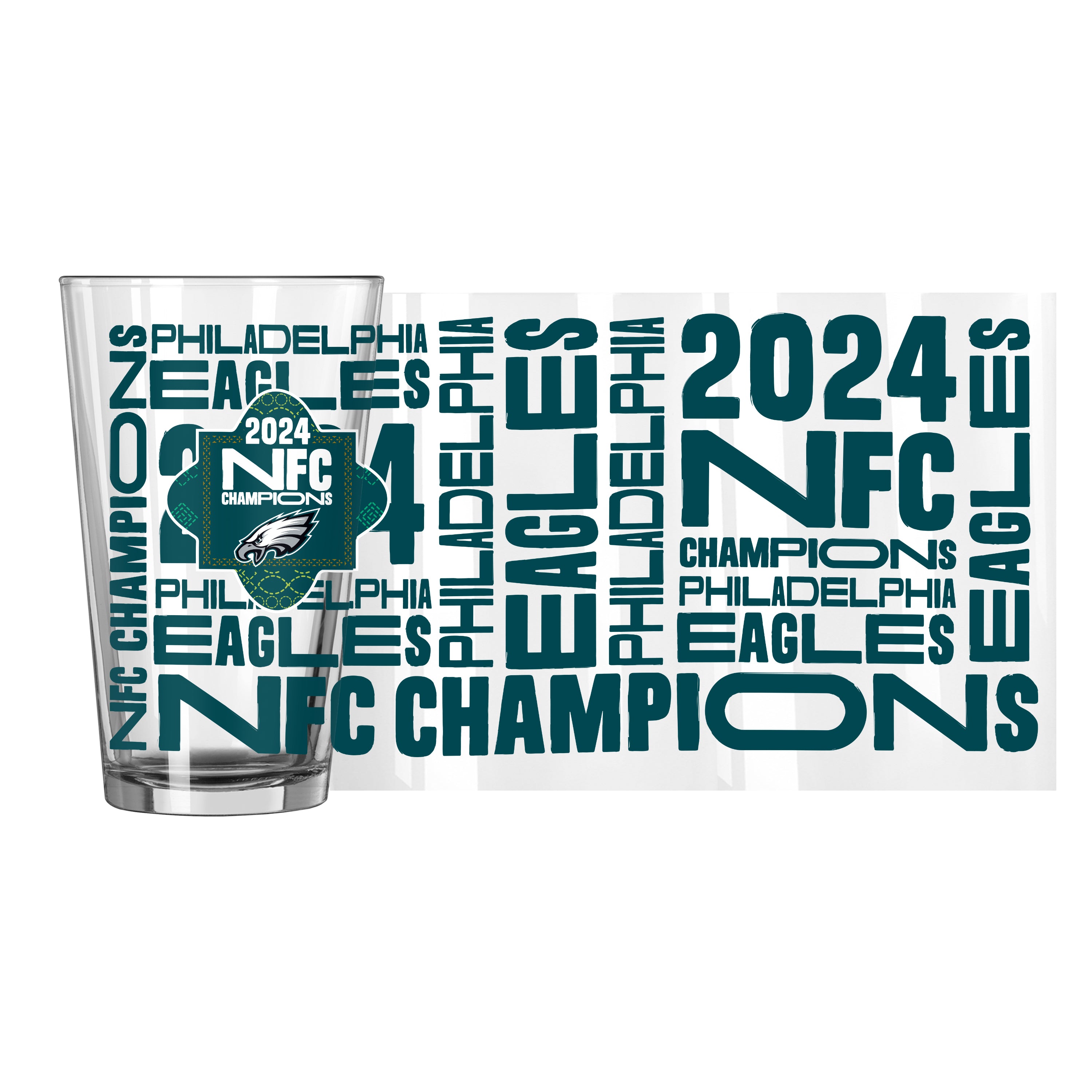 Philadelphia Eagles Conference Champs 16oz Pint Glass