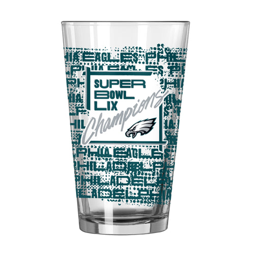 Product Image for Philadelphia Eagles Super Bowl 59 Champions 16oz Roster Pint Glass
