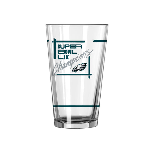 Product Image for Philadelphia Eagles Super Bowl 59 Champions 16oz Schedule Pint Glass