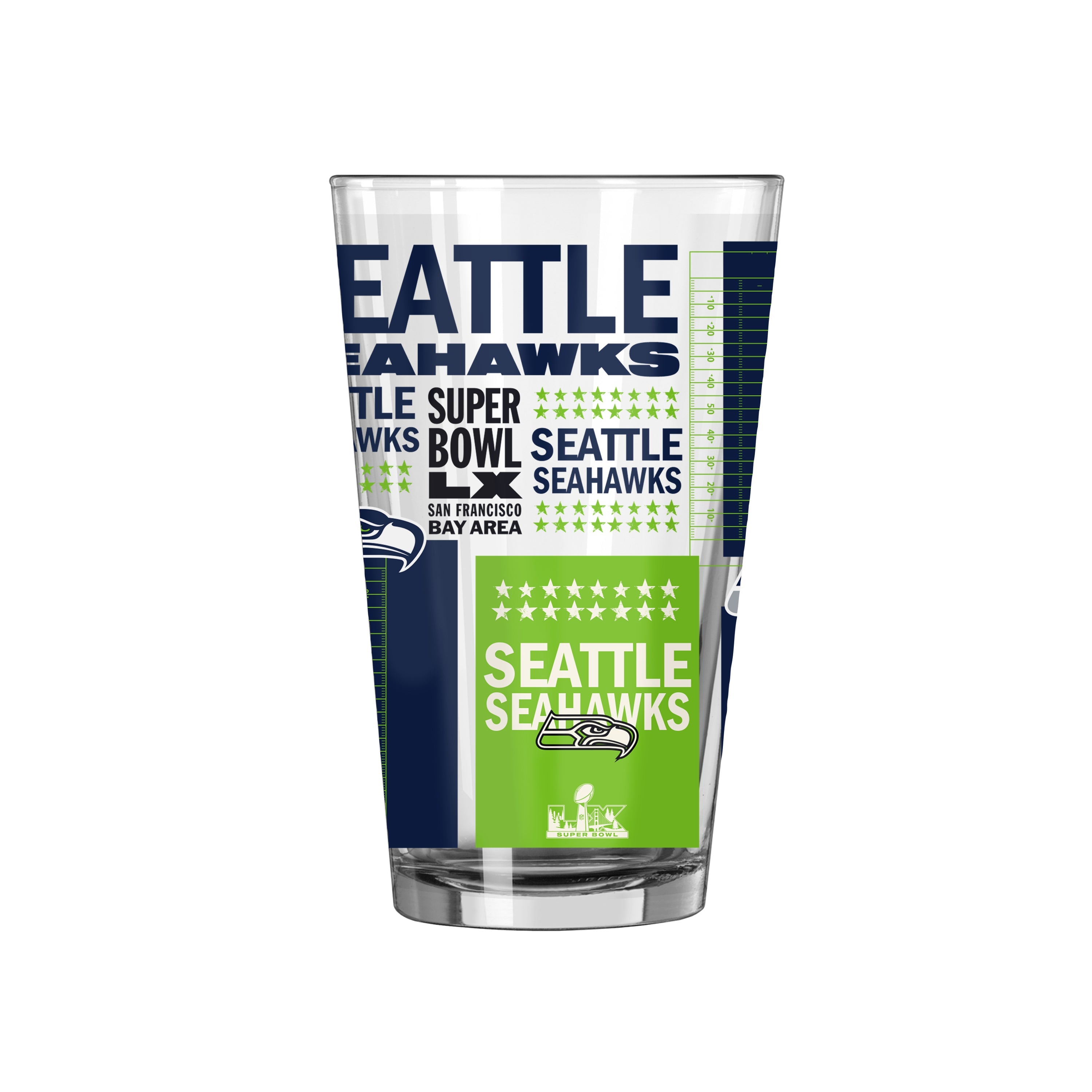 Seattle Seahawks 2026 Super Bowl Champions 16oz Wrap Pint Glass - Logo Brands