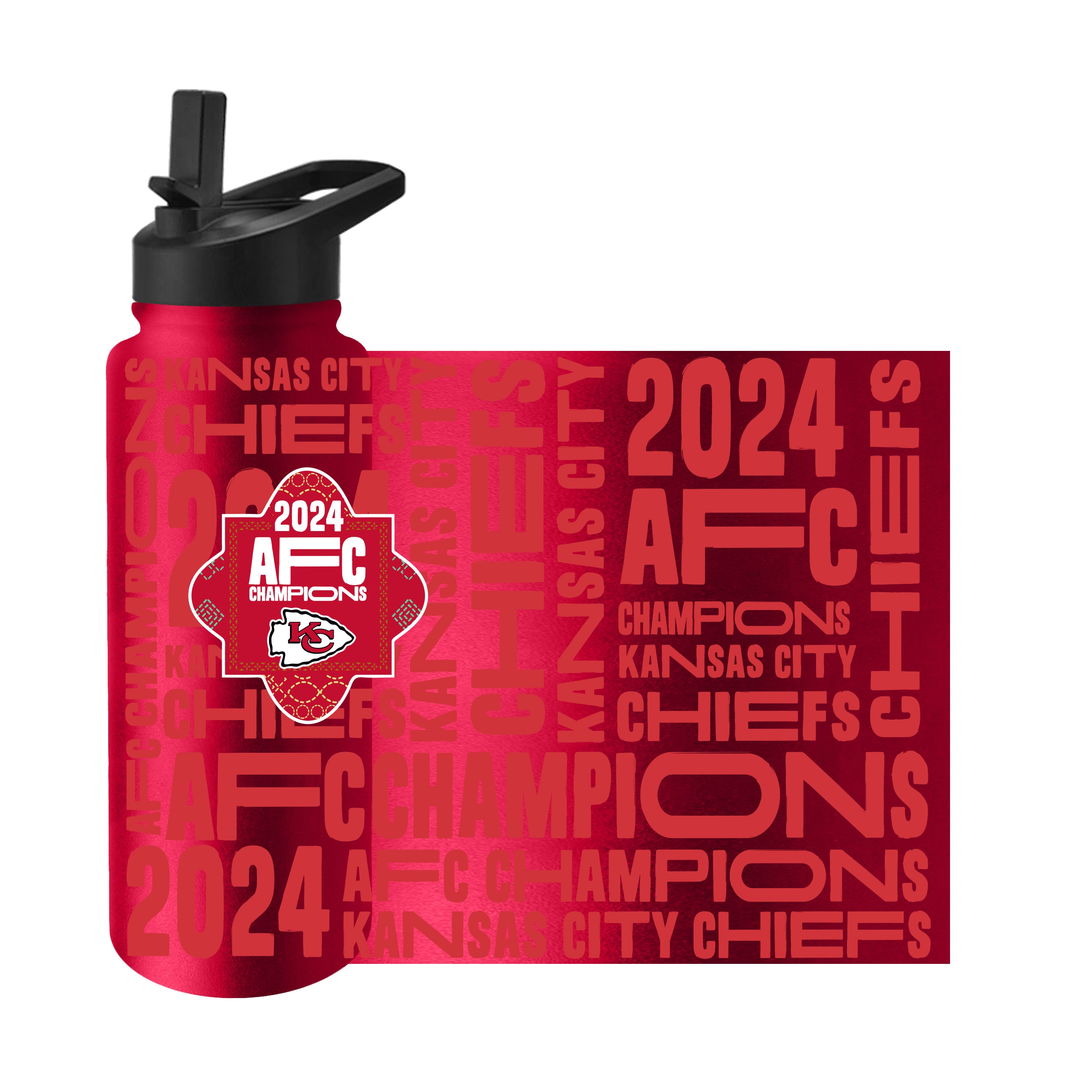 Kansas City Chiefs Conference Champs 34oz Quencher Bottle