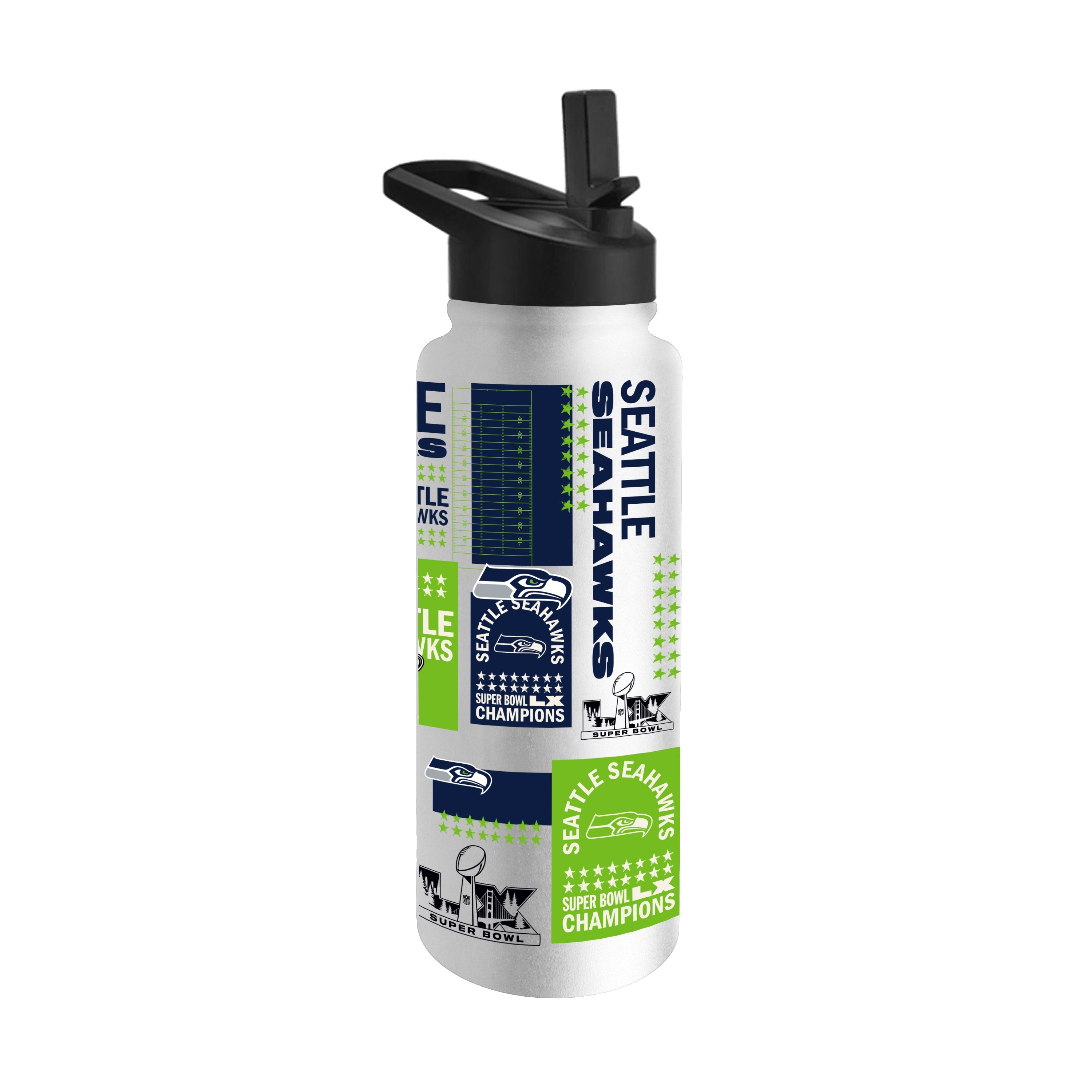 Seattle Seahawks 2026 Super Bowl Champions 34oz Quencher Bottle - Logo Brands