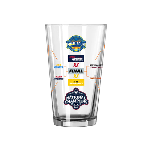 Product Image for UCONN 2025 Womens Basketball Champions 16oz Bracket Pint Glass