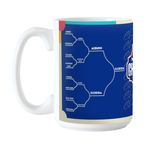 Product Image for Florida 2025 Mens Basketball Champions 15oz Bracket Sublimated Mug