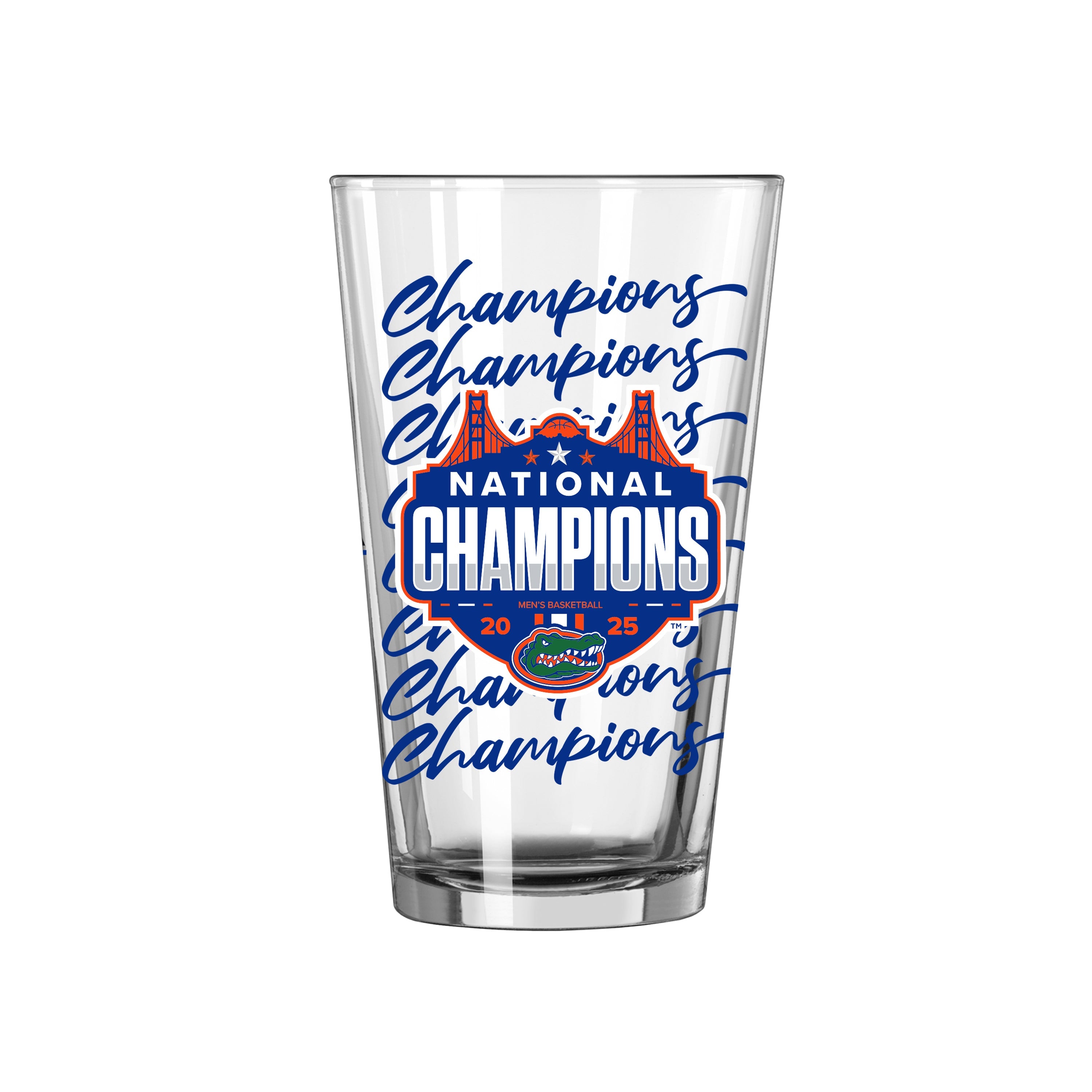 Florida 2025 Mens Basketball Champions 16oz Bracket Pint Glass