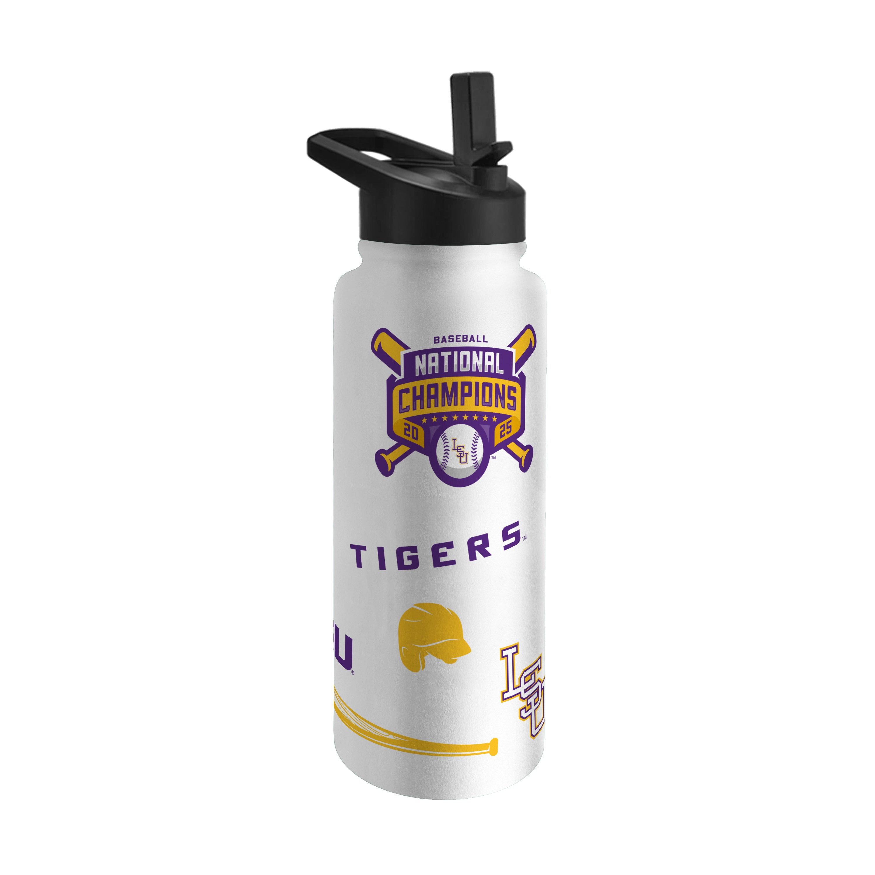 LSU 2025 Baseball Champions 34oz Quencher Bottle