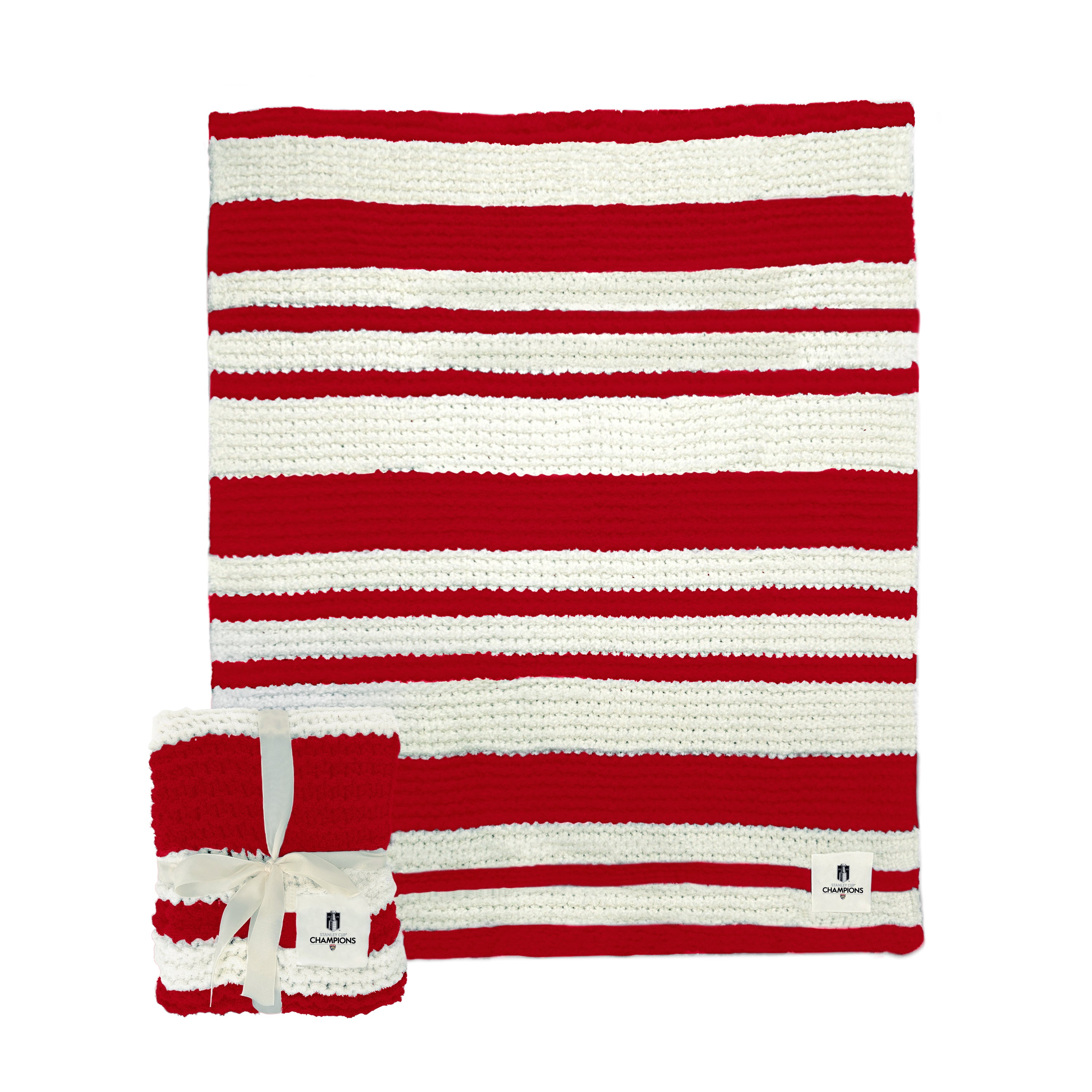 Florida Panthers 2025 Stanley Cup Champions Cable Knit Throw
