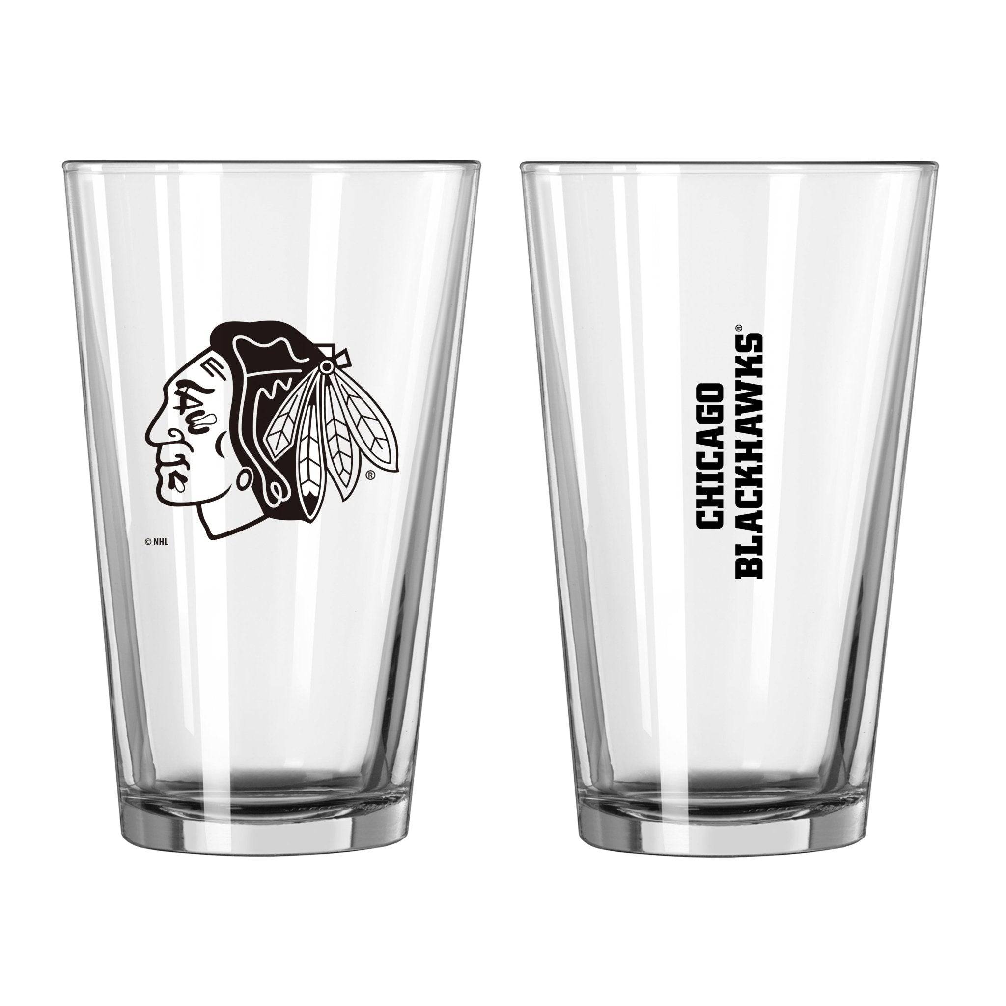 Chicago Blackhawks 16oz Gameday Pint Glass - Logo Brands,Chicago Blackhawks 16oz Gameday Pint Glass - Logo Brands