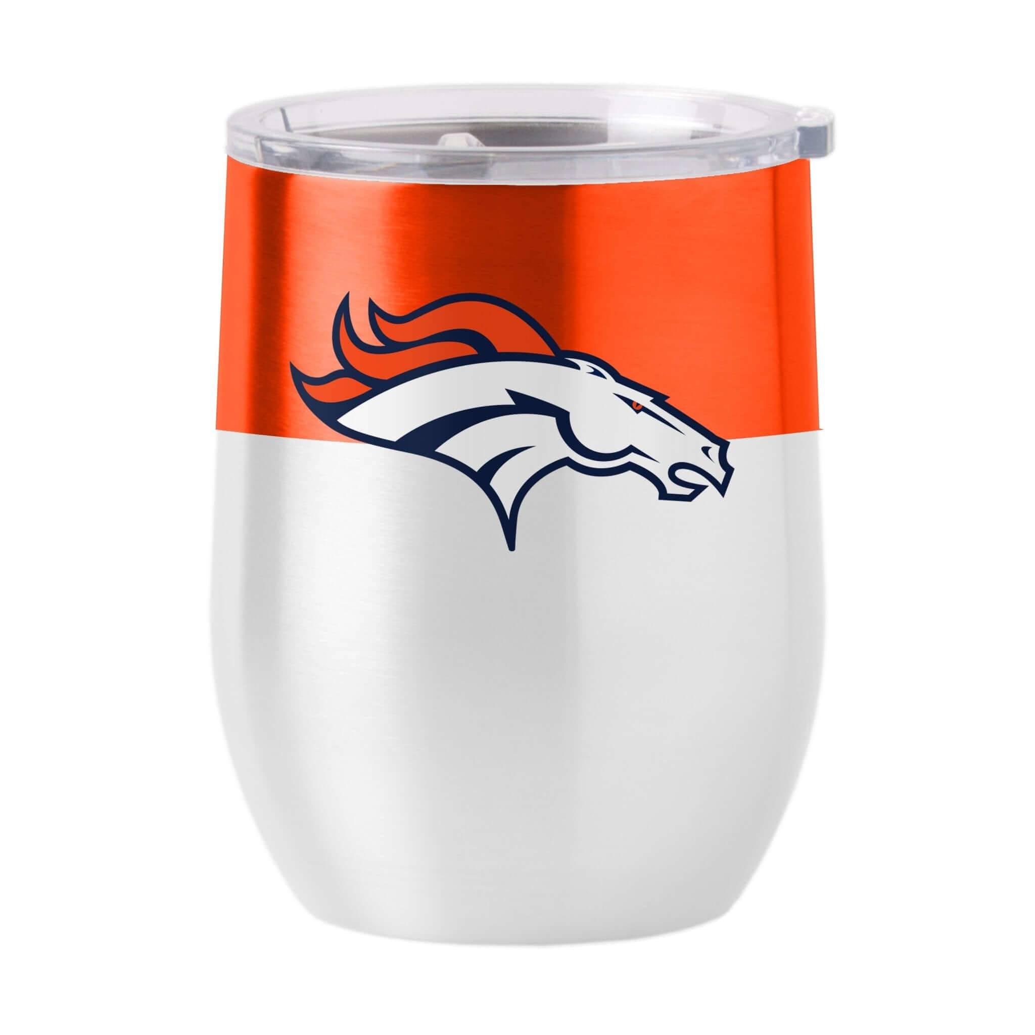 Denver Broncos Colorblock 16oz Stainless Curved Beverage - Logo Brands