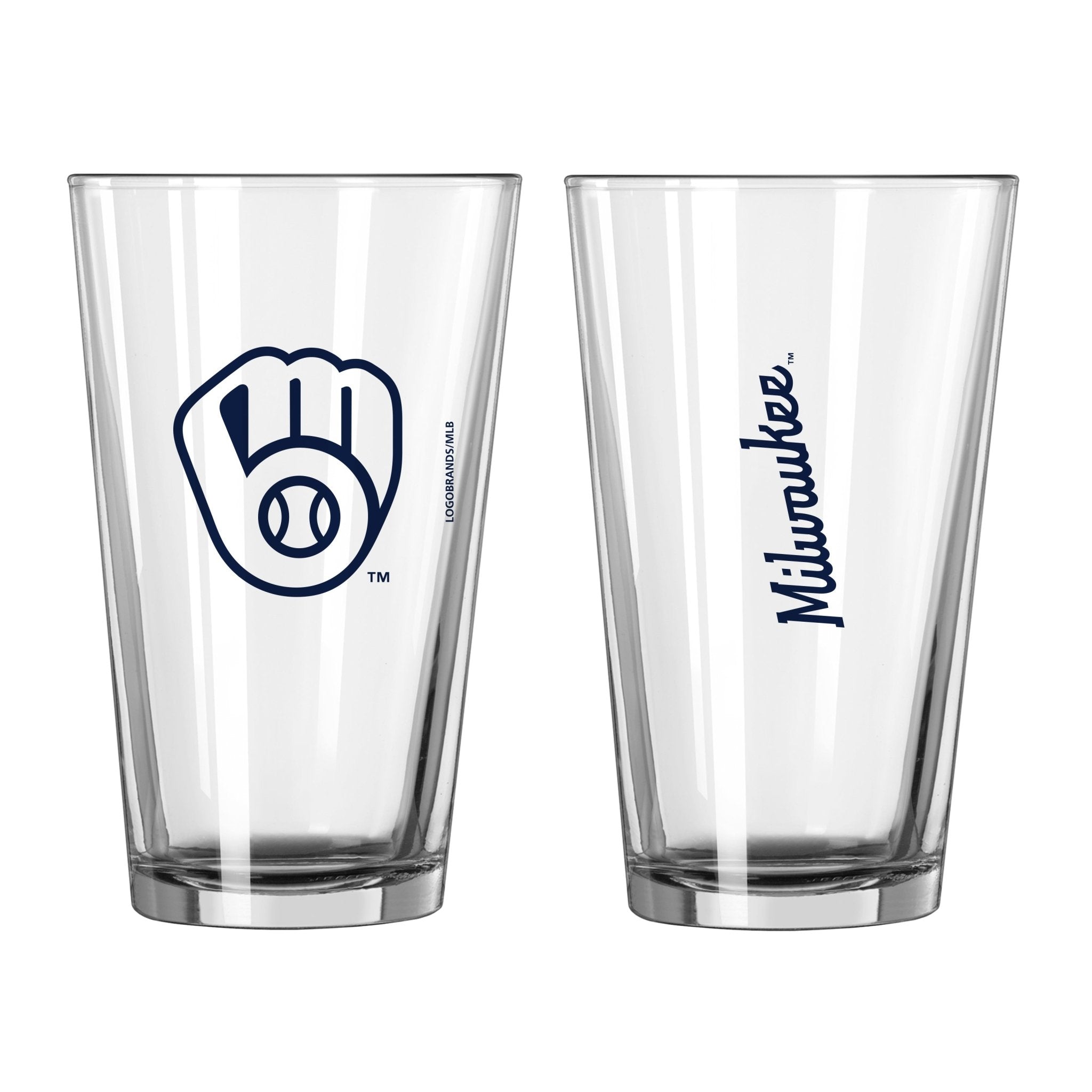 Milwaukee Brewers 16oz Gameday Pint Glass - Logo Brands,Milwaukee Brewers 16oz Gameday Pint Glass - Logo Brands