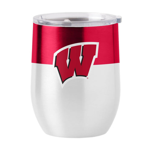 Product Image for Wisconsin 16 oz. Colorblock Stainless Curved Beverage Tumbler